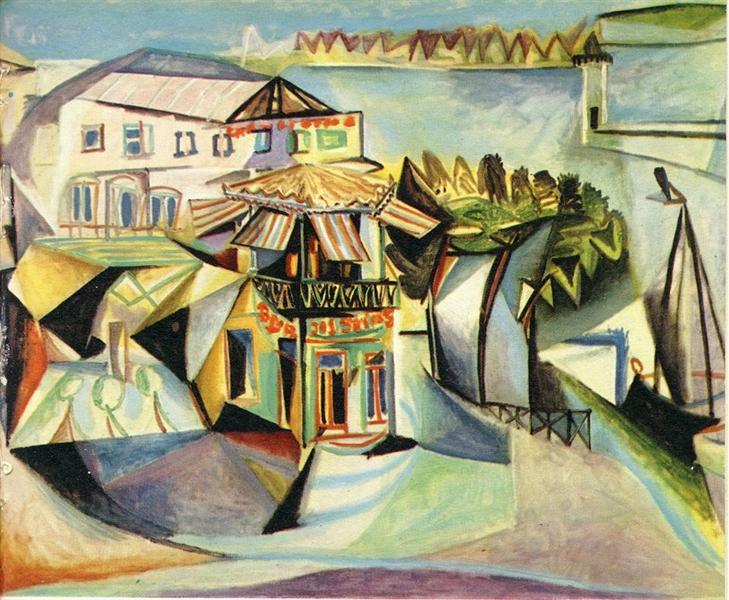 Pablo Picasso Painting Cafe In Royan Streets And Squares
